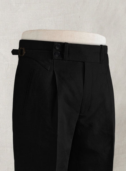 Safari Black Cotton Linen Heritage Trousers