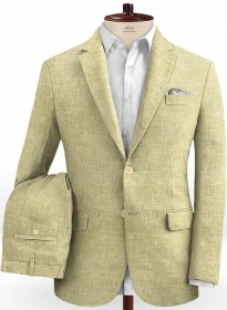 Italian Herringbone Beige Linen Suit