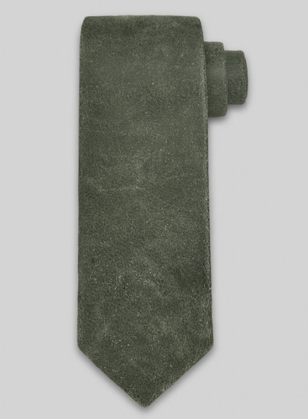 Vintage Italian Olive Leather Tie