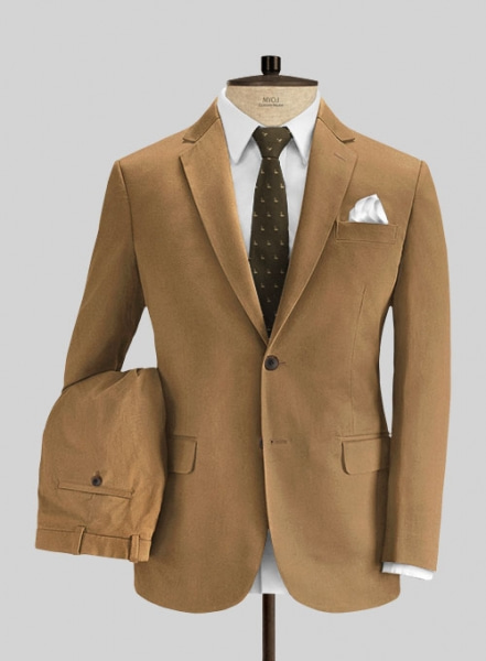 Stretch Summer Tan Chino Suit