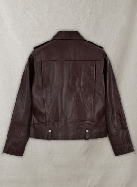 Burgundy Meghan Markle Leather Jacket