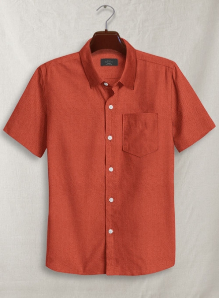 Cotton Stretch Herringbone Spiezi Shirt - Half Sleeves