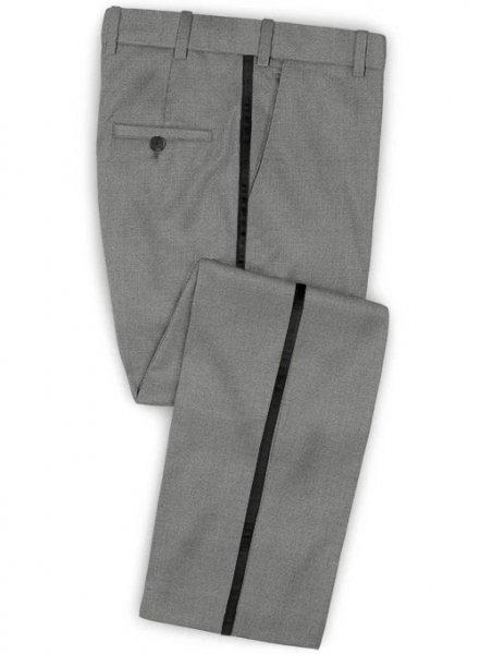 Worsted Mid Charcoal Wool Tuxedo Suit