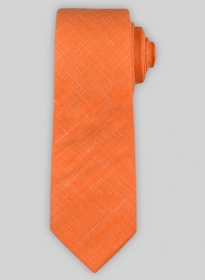 Italian Murano Wool Linen Tie - Orange