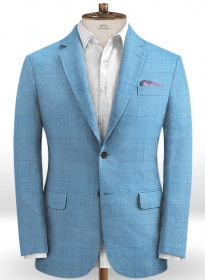 Italian Super Blue Linen Jacket