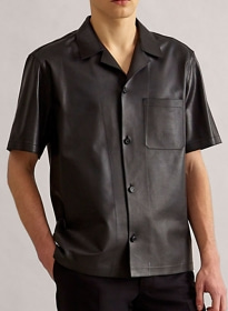 Leather Shirt Half Sleeves #1