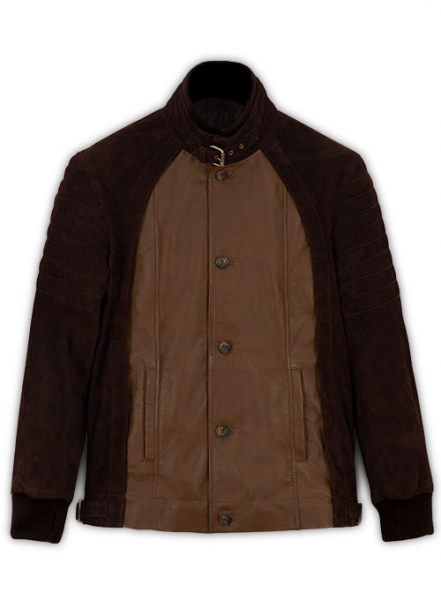 Dark Tan Daniel Radcliff Horns Leather Jacket