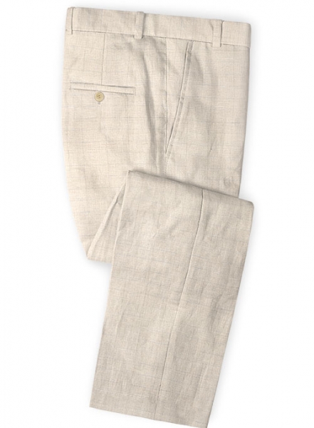 Italian Magna Beige Linen Pants