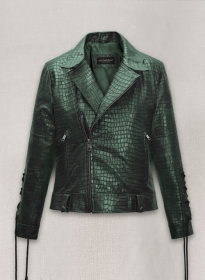 Croc Metallic Green Leather Jacket #511