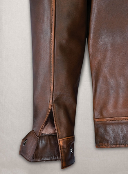 Rubbed Tan Rafael Nadal Leather Jacket