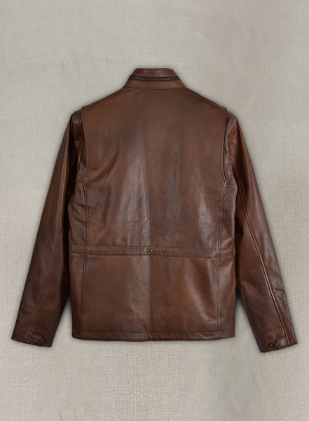 Spanish Brown Military M-65 Leather Jacket