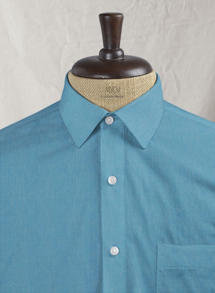 Turkish Blue Luxury Twill Shirt - Full Sleeves