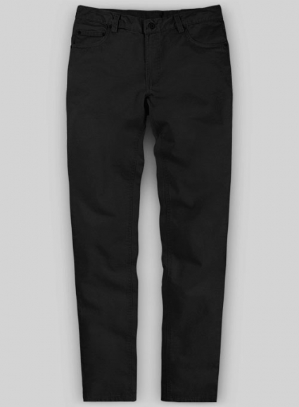 Black Cotton Power Stretch Chino Jeans