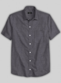 European Haze Purple Linen Shirt - Half Sleeves