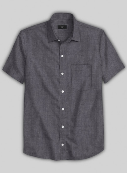 European Haze Purple Linen Shirt - Half Sleeves