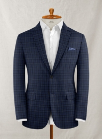 Reda Oterina Blue Checks Wool Jacket