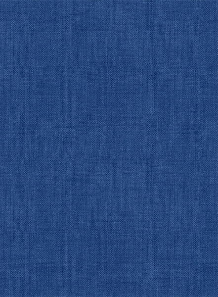 European Sapphire Blue Linen Shirt - Full Sleeves