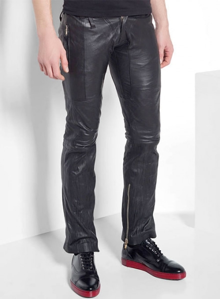 Leather Biker Jeans - Style #507 : Made To Measure Custom Jeans For Men ...