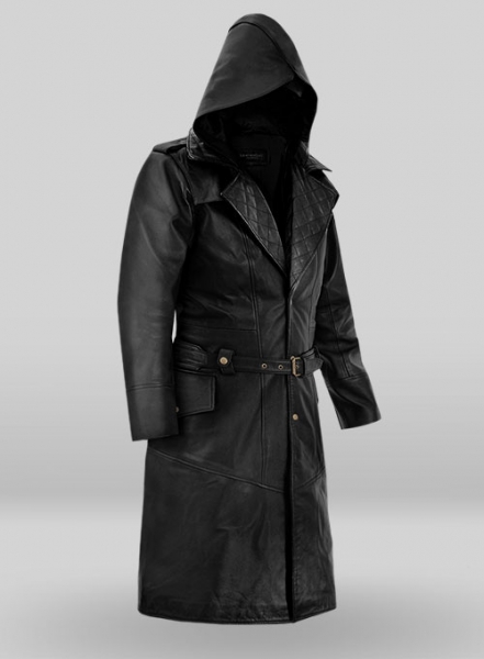 Black Assassin\'s Creed Jacob Frye Leather Long Coat