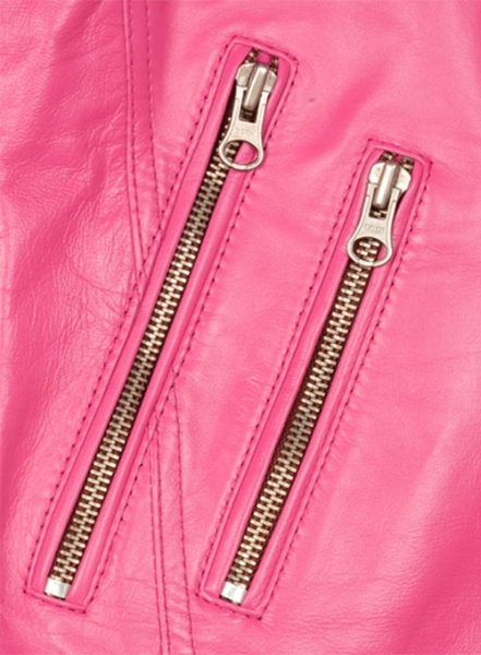 Bright Pink Leather Jacket # 219