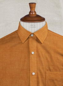 Dublin Autumn Orange Linen Shirt