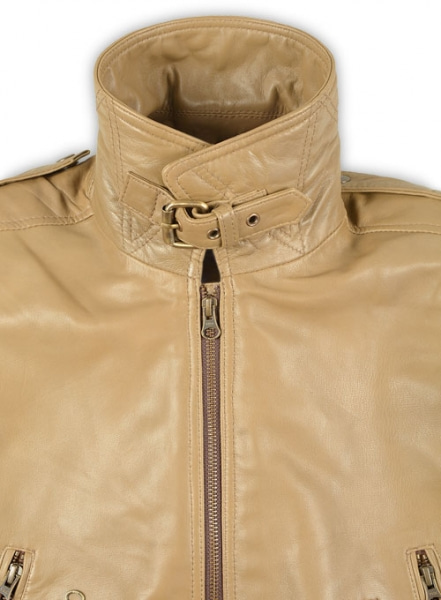 Soft Beige Wax Leather Jacket # 219