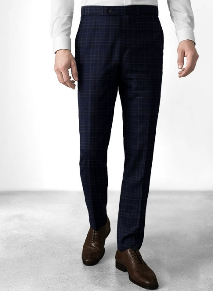 Reda Port Blue Checks Wool Suit : Made To Measure Custom Jeans For Men ...