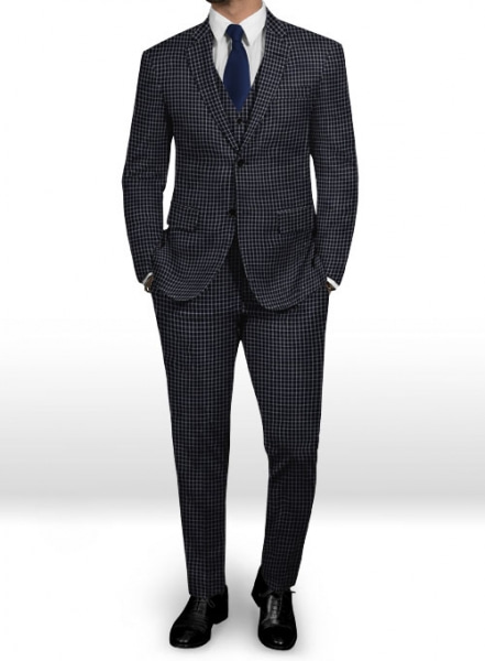 Napolean Chok Blue Black Wool Suit