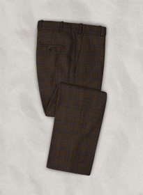 Italian Fedili Brown Checks Tweed Pants