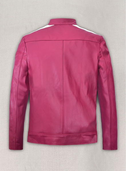 Bright Pink Leather Jacket Sportsman Stripe
