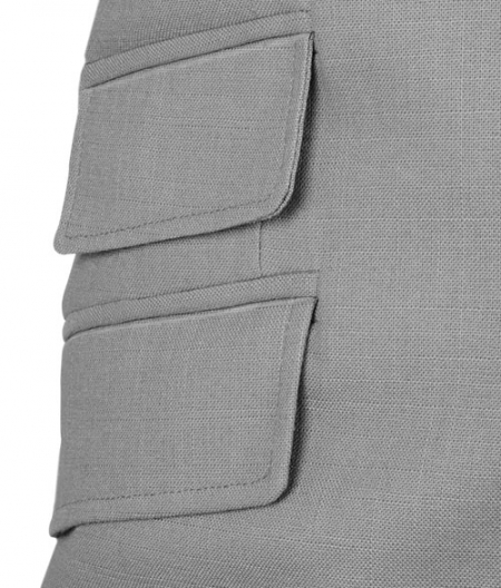 Tropical Gray Linen Manhattan Style Jacket