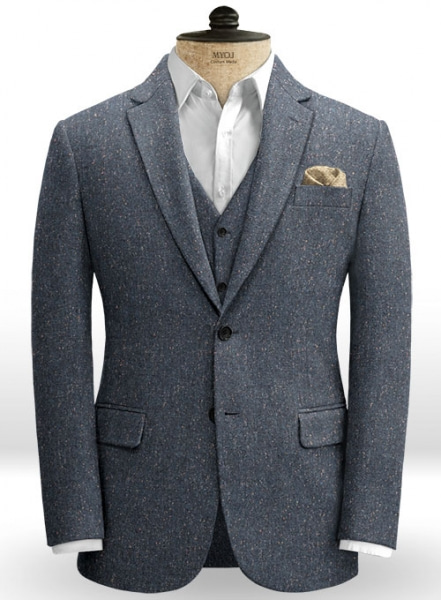 Runway Blue Flecks Donegal Tweed Suit