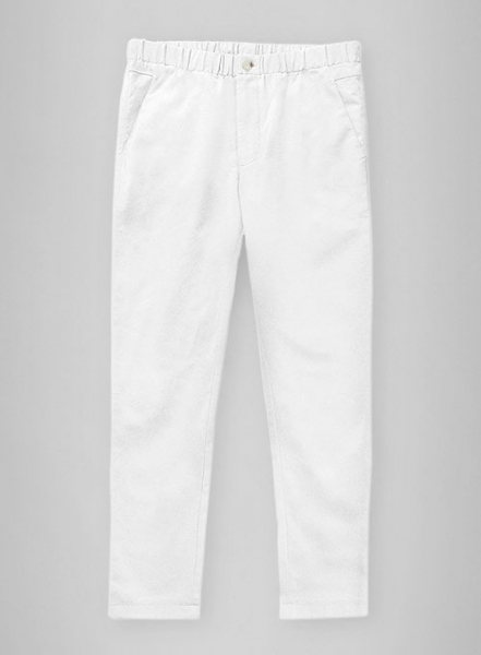 Easy Pants White Cotton Canvas