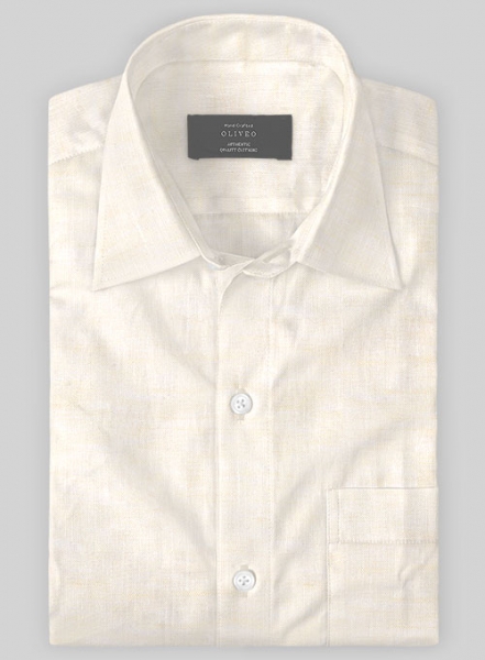European Cream Linen Shirt - Full Sleeves