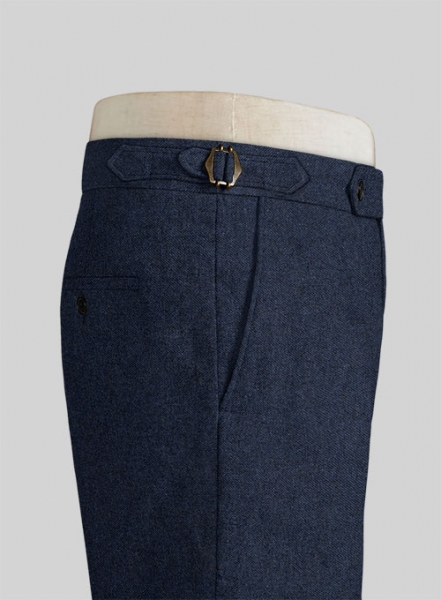 Royal Blue Denim Tweed Highland Trousers