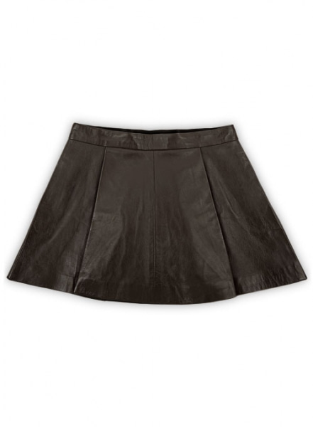 Brown Flounced Leather Skirt - # 141