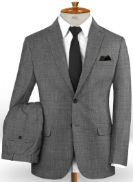 Napolean Sharkskin Gray Wool Suit