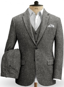 Harris Tweed Gray Herringbone Suit