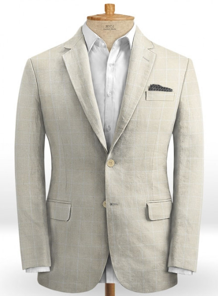 Italian British Checks Linen Suit