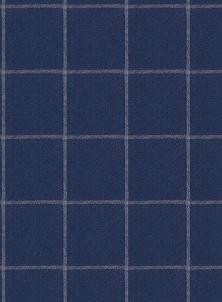 Blue Windowpane Flannel Wool Suit