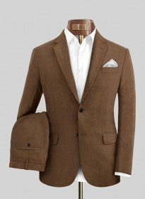 Safari Tan Cotton Linen Suit