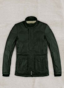 Soft Deep Olive Leather Jacket # 1000 - M Regular