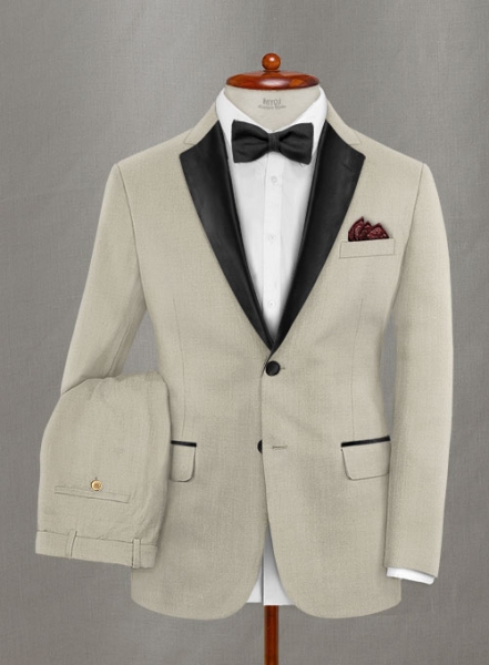 Napolean Muted Khaki Wool Tuxedo Suit