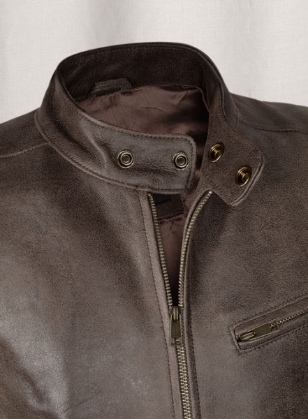 Vintage Gravel Brown Leather Cycle Jacket #3