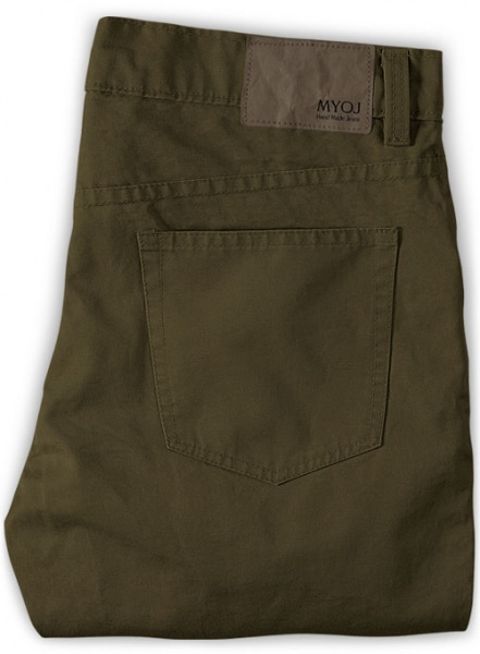 Dark Olive Stretch Chino Jeans