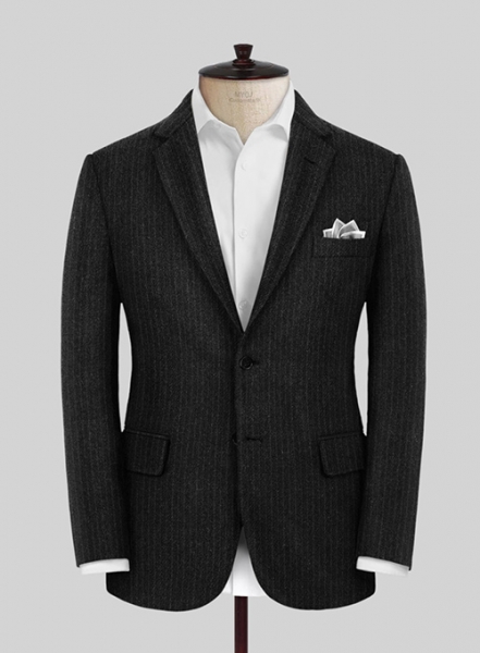 Light Weight Black Stripe Tweed Jacket