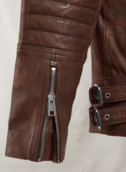 Shotgun Spanish Brown Moto Leather Jacket