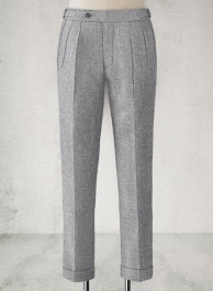 Vintage Plain Gray Highland Tweed Trousers