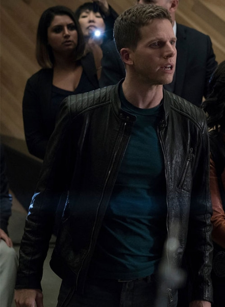 Stark Sands Minority Report Leather Jacket