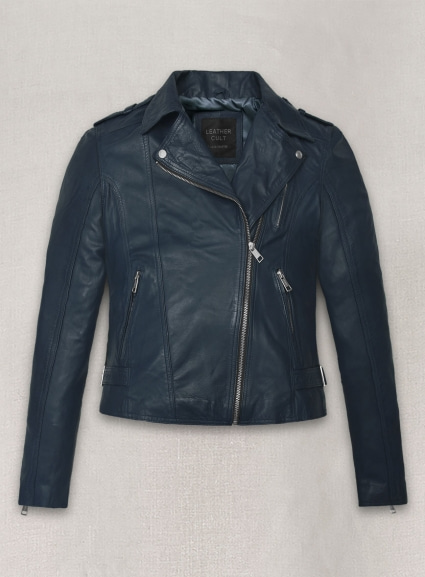 Soft Winsor Blue Washed & Wax Leather Jacket # 267